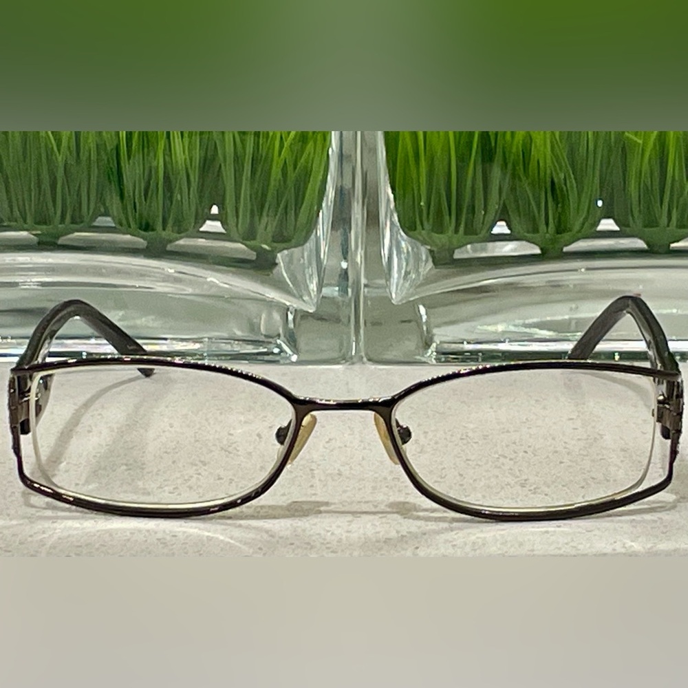 Valentino Crystal Accents Purple & Silver Eyeglasses